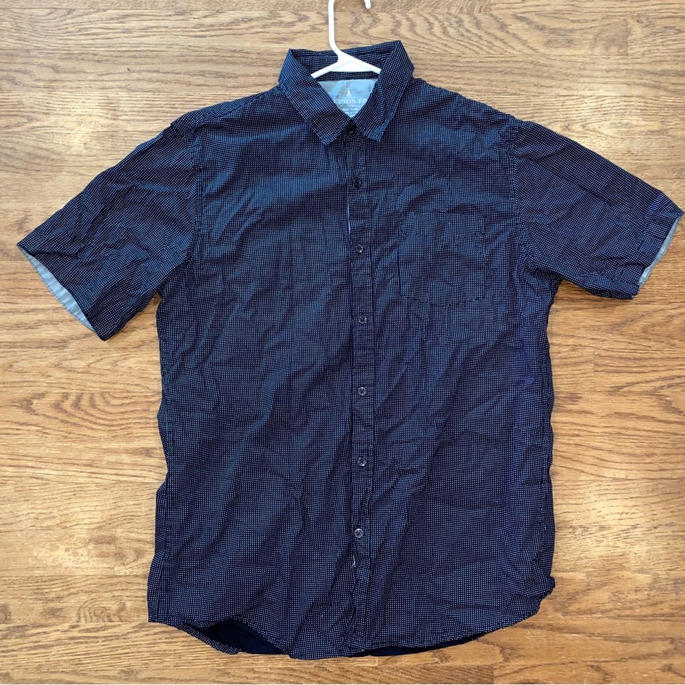 London Fog Short Sleeve Button Down Shirt Mens Size Large Classic Pattern